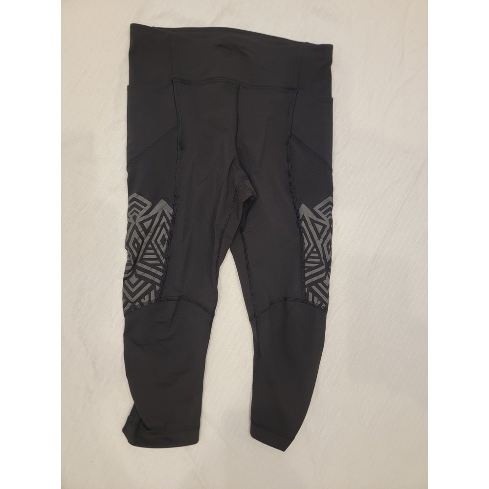 Lululemon Women's Stash It‎ Crop Leggings Inkwell Reflective size 4 black